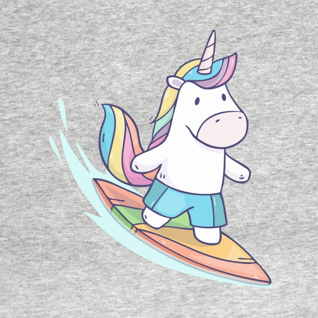 Unicorn Surfer by Olya Yatsenko